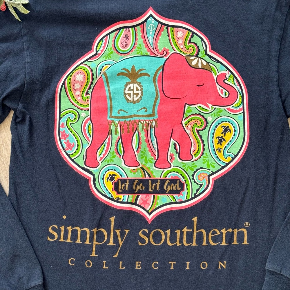 NEW Simply Southern Women's Elephant Ganesha Long Sleeve T Shirt - Size - SMALL - Picture 3 of 6